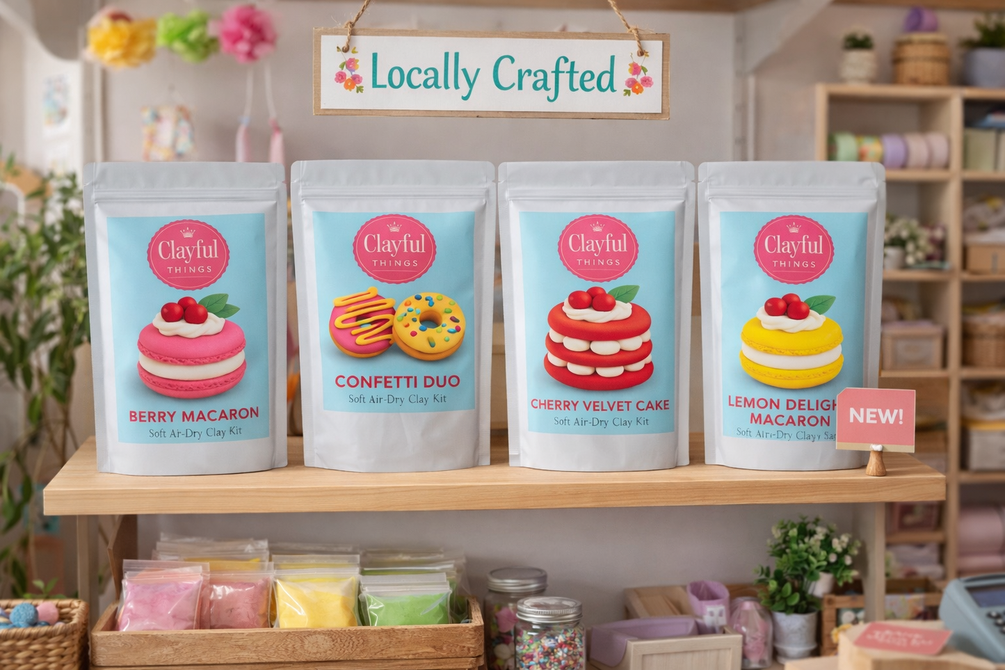 Luscious Lemon Macaron DIY Soft Air Dry Clay Kit